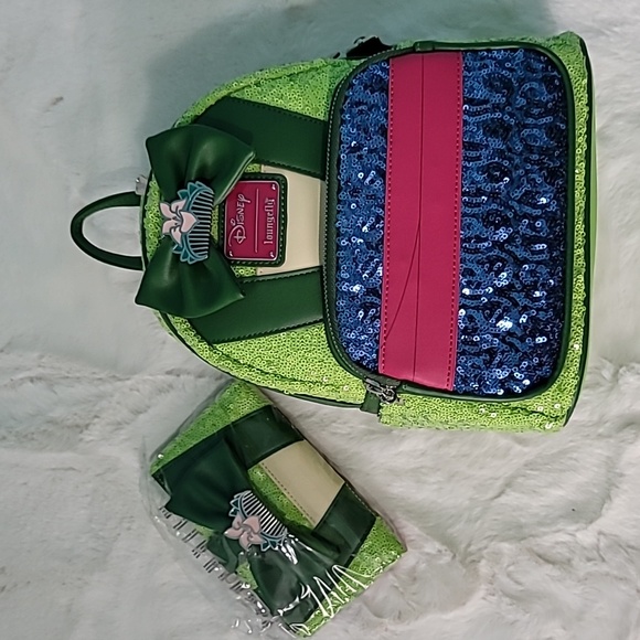 🩷💙Loungefly Mulan Sequins Mini Backpack/Wallet Bundle - Picture 1 of 11